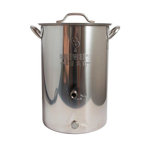 8 Gallon Brew Kettle with Thermometer & Ball Valve Ports