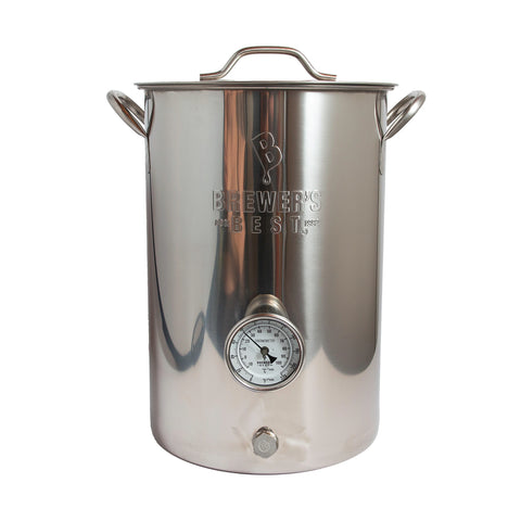 8 Gallon Brew Kettle with Thermometer & Ball Valve Ports