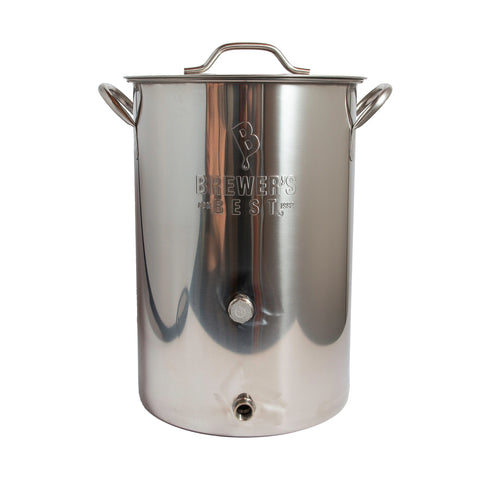 8 Gallon Brew Kettle with Thermometer & Ball Valve Ports