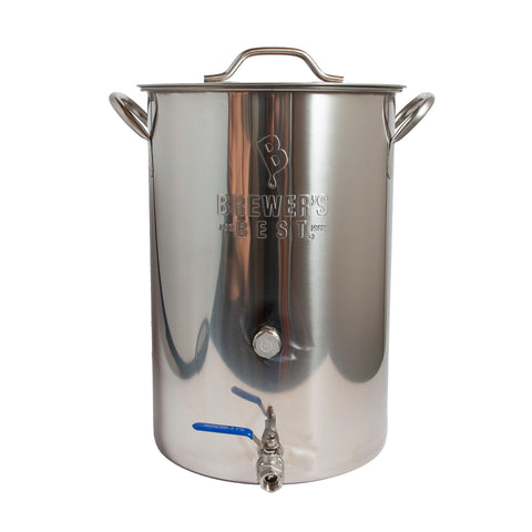 8 Gallon Brew Kettle with Thermometer & Ball Valve Ports