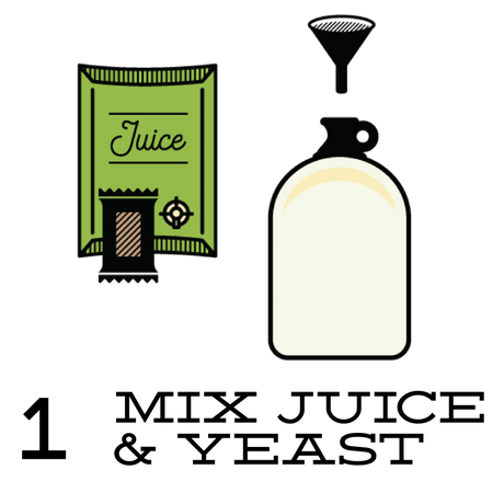 Step 1: Mix Juice & Yeast