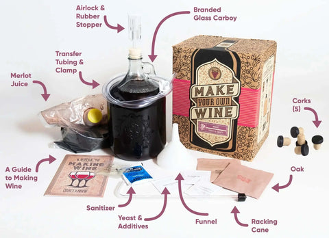 Inside the Merlot Wine Kit