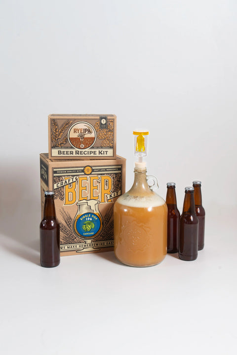 homebrewing kit with real ingredients