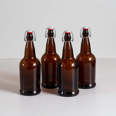 Amber Glass Bottles with closed cap
