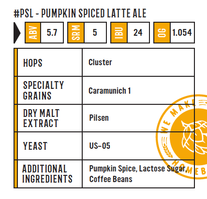 Pumpkin Spiced Latte Beer Recipe Kit